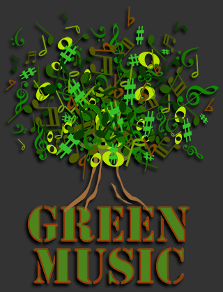logo green music